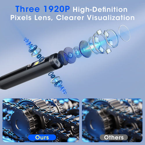 Triple Lens Borescope with 5" IPS Screen 50FT(T51 )